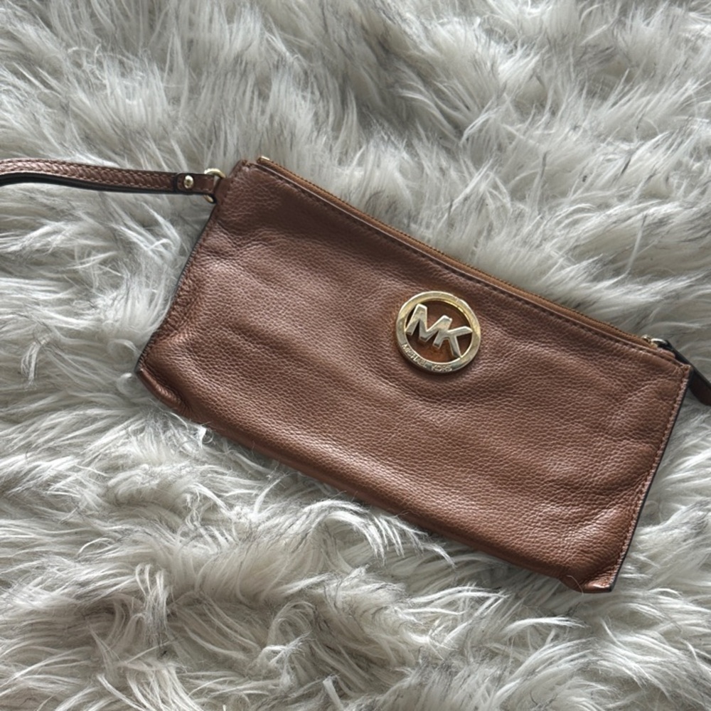 Michael Kors Tan Leather Wristlet